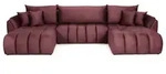 ECKSOFA Iris U mit Schlaffunktion und Bettkasten, U-Form &ndash; Bordeaux Samt 382/184/85