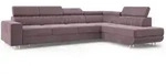 ECKSOFA HESTION Lila Velours-Stoff mit Schlaffunktion