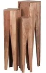 BEISTELLTISCH 3er Set Massivholz Quadratisch Modern, Akazie 25x25x100 cm