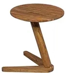 BEISTELLTISCH &ndash; Rund Massivholz Natur 45x45 cm Landhaus