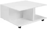 COUCHTISCH mit Rollen, 2 Schubladen und F&auml;chern, Wei&szlig; 70x70x36 cm