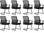 BESUCHERSTUHL 8er Set Polyester Metall Schwarz
