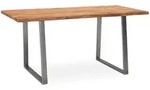 SCHREIBTISCH Massivholz Baumkante mit Trapezgestell, Akazie 120x60x76 cm