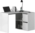 ECKSCHREIBTISCH Umkehrbarer, 4 F&auml;cher und 2 T&uuml;ren, Wei&szlig; 120/74/77 cm
