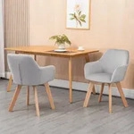 ESSZIMMERSTUHL 4er Set Samt Gummiholz Grau