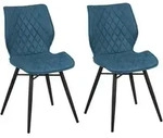 ESSZIMMERSTUHL 2er-Set Polsterbezug Blau Lisle