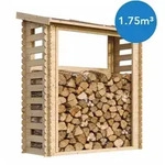 KAMINHOLZREGAL aus Holz 0,97 m2, Brennholzunterstand mit Pultdach, ca. 1,75 m3