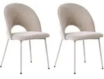 ESSZIMMERSTUHL 2er Set Chenillegewebe Beige Covelo