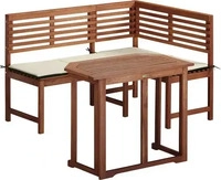 Gardenson Gartenset Holz 4-tlg. Eukalyptusholzfarben