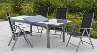 Gardenson Gartenset Amalfi 5-tlg. Aluminium Silber/Schwarz