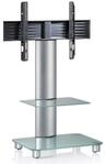 TV-Rack Tosal m. Rollen ca. 60x100 cm Silber/Transpar.