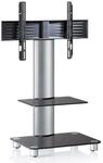 TV-Rack Tosal ca. 60x100 cm Schwarz/Silber