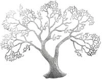 Metallbild Baum Silberfarben ca. 78x62cm