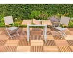 Gartentisch Naxos Silberfarben Akazie ca. 70x74x120cm