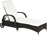 SONNENLIEGE, Polyrattan, Kaffeebraun