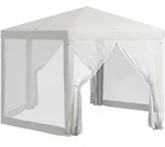 GARTENPAVILLON Polyester Metall Cr&egrave;me