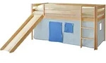 Spielbett Manuel Echtholz ca. 90x200 cm Hell-/Dunkelblau