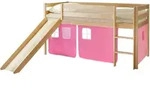 Spielbett "Manuel",aus Kiefer, rosa/kieferfarben/hellrosa