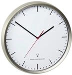 Funkuhr Wanduhr Wei&szlig;/Edelstahlfarben