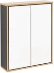 Spiegelschrank Finn 2-t&uuml;rig ca. 60x75 cm Anthrazit/Eiche