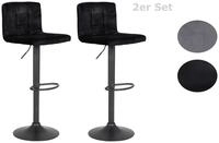 Barhocker 2er-Set Amanda II Schwarz Samt