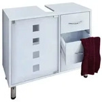 Waschbeckenunterschrank Darola Glast&uuml;r ca. 67x58 cm Wei&szlig;