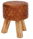 Hocker Braun Ziegenleder