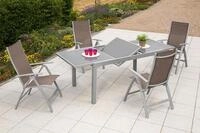 Gartengarnitur 5-tlg. Carrara Metall/Textil/Glas