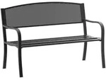 GARTENBANK, 2-Sitzer, B127 x T60 x H87cm, Stahl, Schwarz