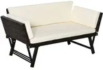 POLYRATTAN Gartensofa, Stahl, Braun