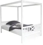 Himmelbett Lino ca. 140x200 cm Echtholz Wei&szlig;