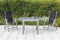 Gartentisch ausziehbar Semi Metall/Glas L: 80-120 cm