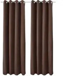 VORHANG Amelie TO mit &Ouml;se 140x245cm Braun (2tlg)