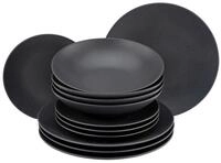 Tafelservice Soft Touch Black in Schwarz 12-teilig
