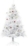 WEIHNACHTSBAUM Christbaum Tannenbaum 150/180cm PVC 680 Spitze inkl. Deko Wei&szlig;