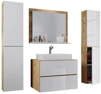 Badezimmer Lendas 5-tlg. Honigeiche/Wei&szlig;