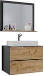 Badezimmer Lendas 3-tlg. ca. 60 cm Anthrazit/Honigeiche