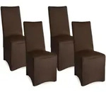 STUHLHUSSE Leona Stretch Bankett 95x45cm Braun (4tlg)