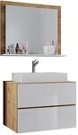 Badezimmer Lendas Honigeiche/Wei&szlig;