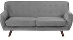 3-SITZER-SOFA Samtstoff Grau Bodo