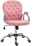 ERGONOMISCHER B&uuml;rostuhl Chefsessel Gepolsterte R&uuml;ckenlehne Kunstleder Rosa