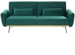 3-SITZER-SCHLAFSOFA Samtstoff Gr&uuml;n Eina