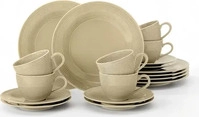 Seltmann Weiden KAFFEESERVICE Beat Color Glaze Sandbeige 18-tlg. Beige