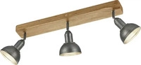 Trio Leuchten DECKENLEUCHTE Holz Nickel Antik Braun 3-flammig Deckenlampe