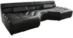 BIG SOFA MIT KISSEN TARA Schwarz Leder