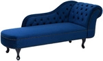 CHAISELONGUE Samtstoff blau rechtsseitig Nimes