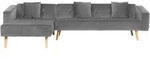 ECKSOFA Samtstoff Grau Vadso