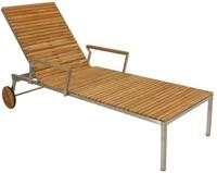 Sonnenliege Denver Teakholz mit R&auml;der