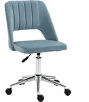 B&Uuml;ROSTUHL Drehstuhl Jakobsmuschel-Form verstellbar Samtartiges Polyester Blau
