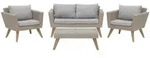 LOUNGE-SET 4-sitzer Rattan Grau Vittoria